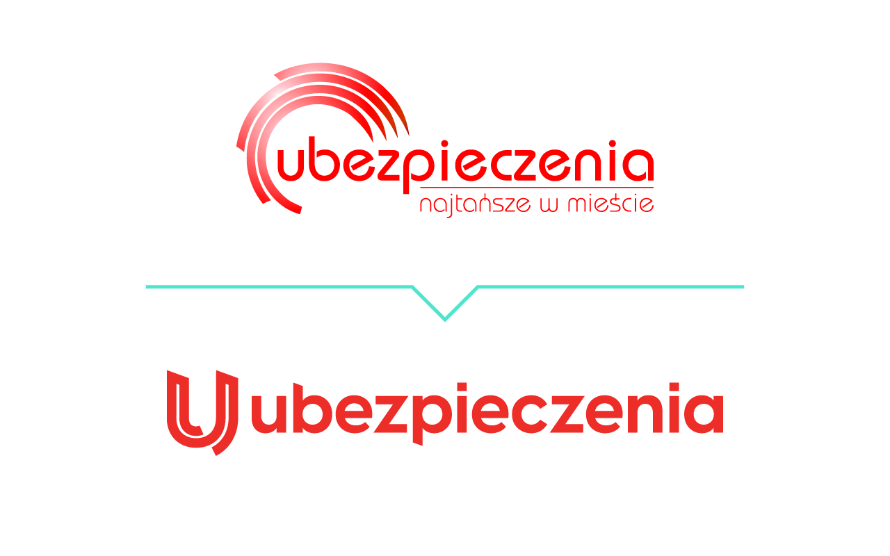 Porównanie starego i nowego logo firmy ubezpieczeniowej - przykład profesjonalnego rebrandingu