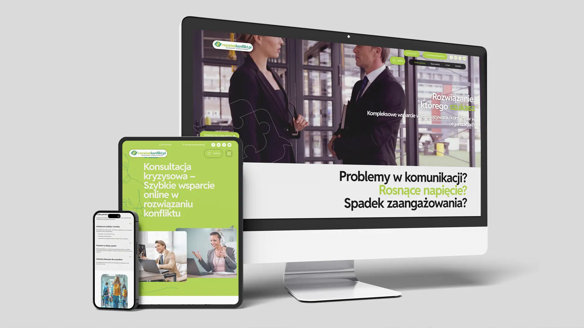 Responsywna i nowoczesna strona internetowa dla firmy doradczej B2B na różnych urządzeniach