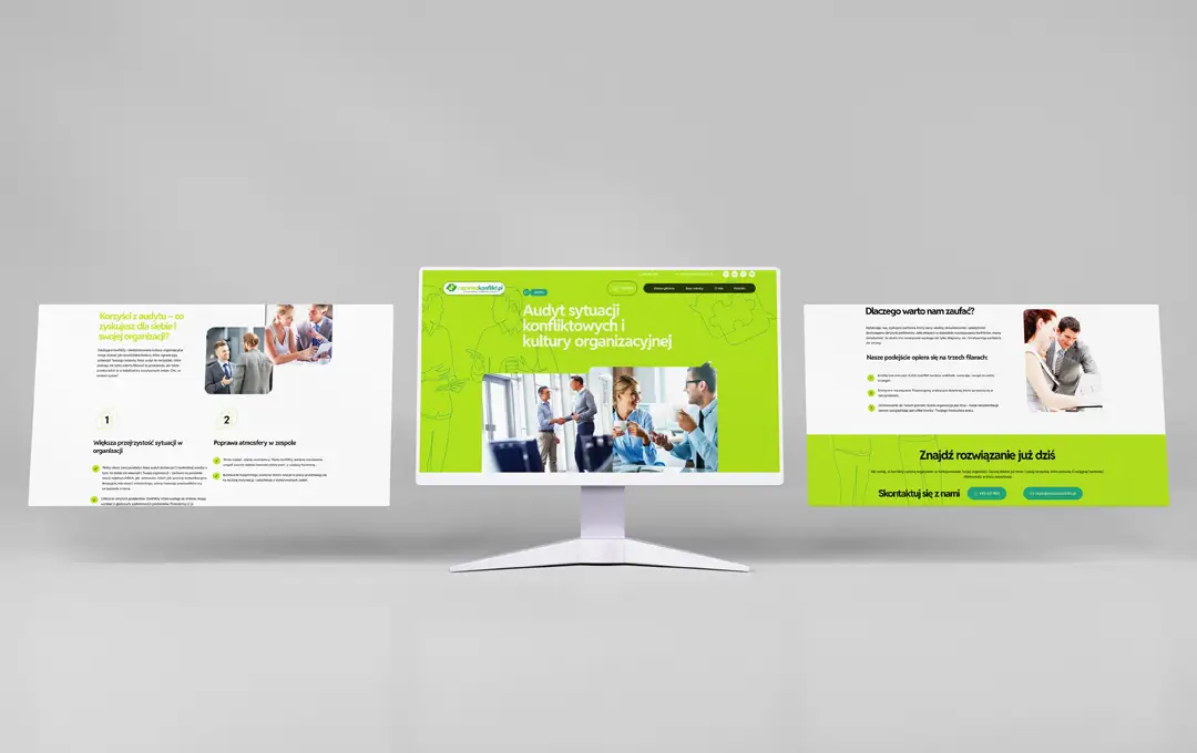 Projektowanie stron www Ostrów Wielkopolski prezentacja podstron z widocznym przyciskiem Call to Action