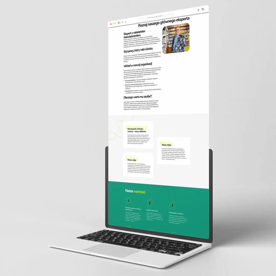 Budowanie wizerunku eksperta przez czytelny układ treści i nowoczesny design strony internetowej