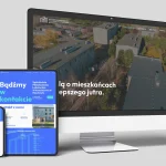 Strona internetowa spółdzielni mieszkaniowej w Raszkowie wyświetlona na komputerze, tablecie i telefonie