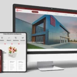 Responsywna strona internetowa producenta opakowań z masy papierowej na komputerze, tablecie i telefonie